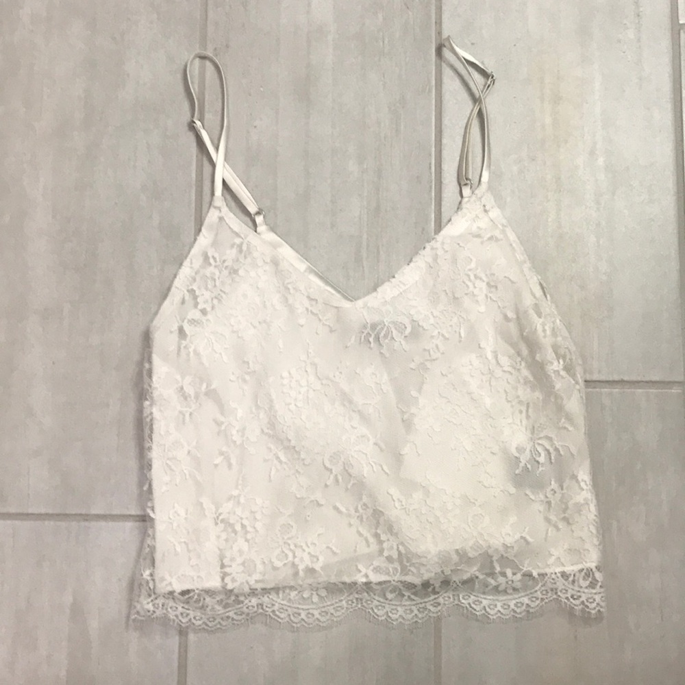 Amiri Silk and Lace Camisole
